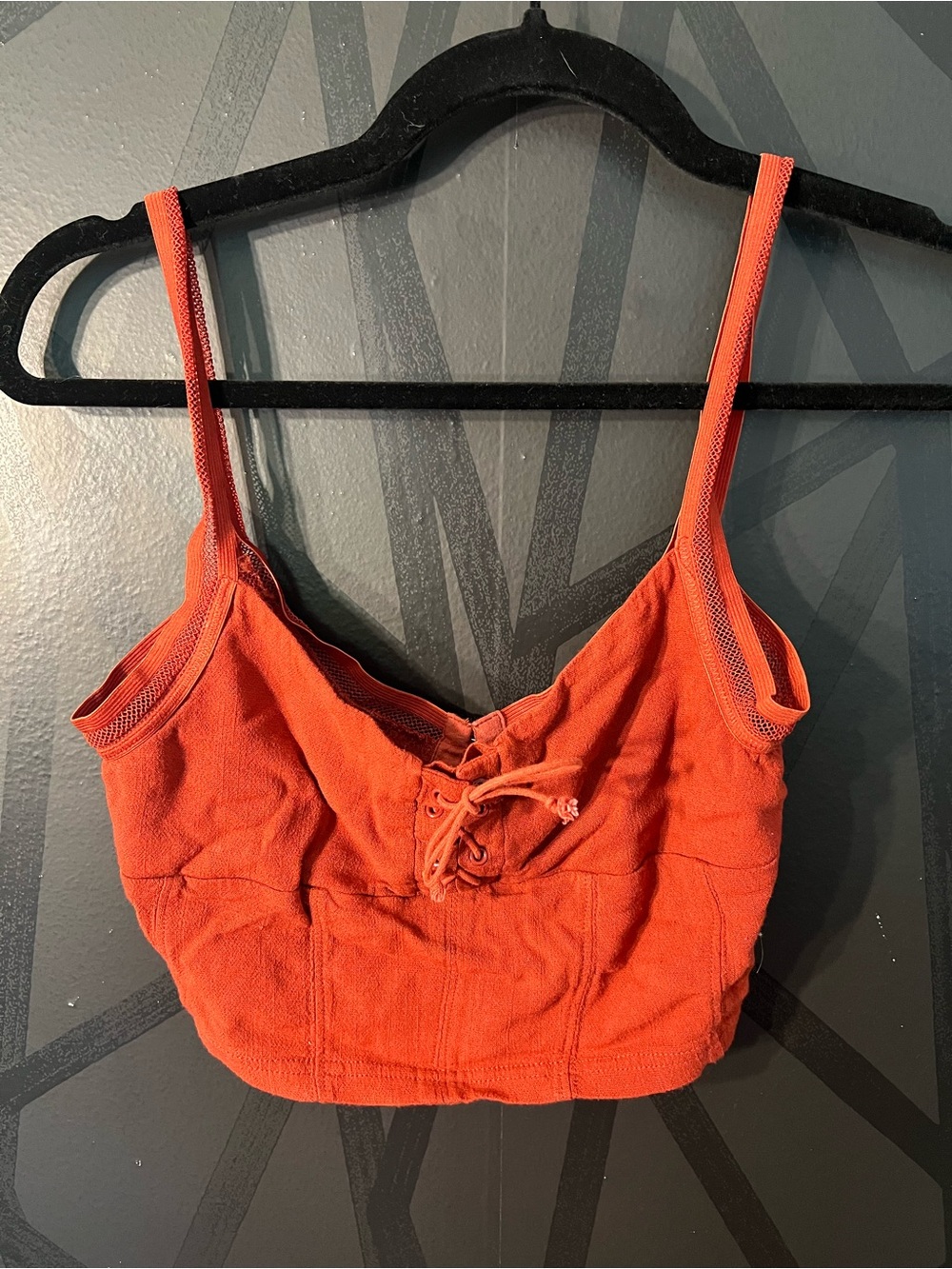 Intimately Free People Rust Orange Lace Up Bralette Crop Top Size Small